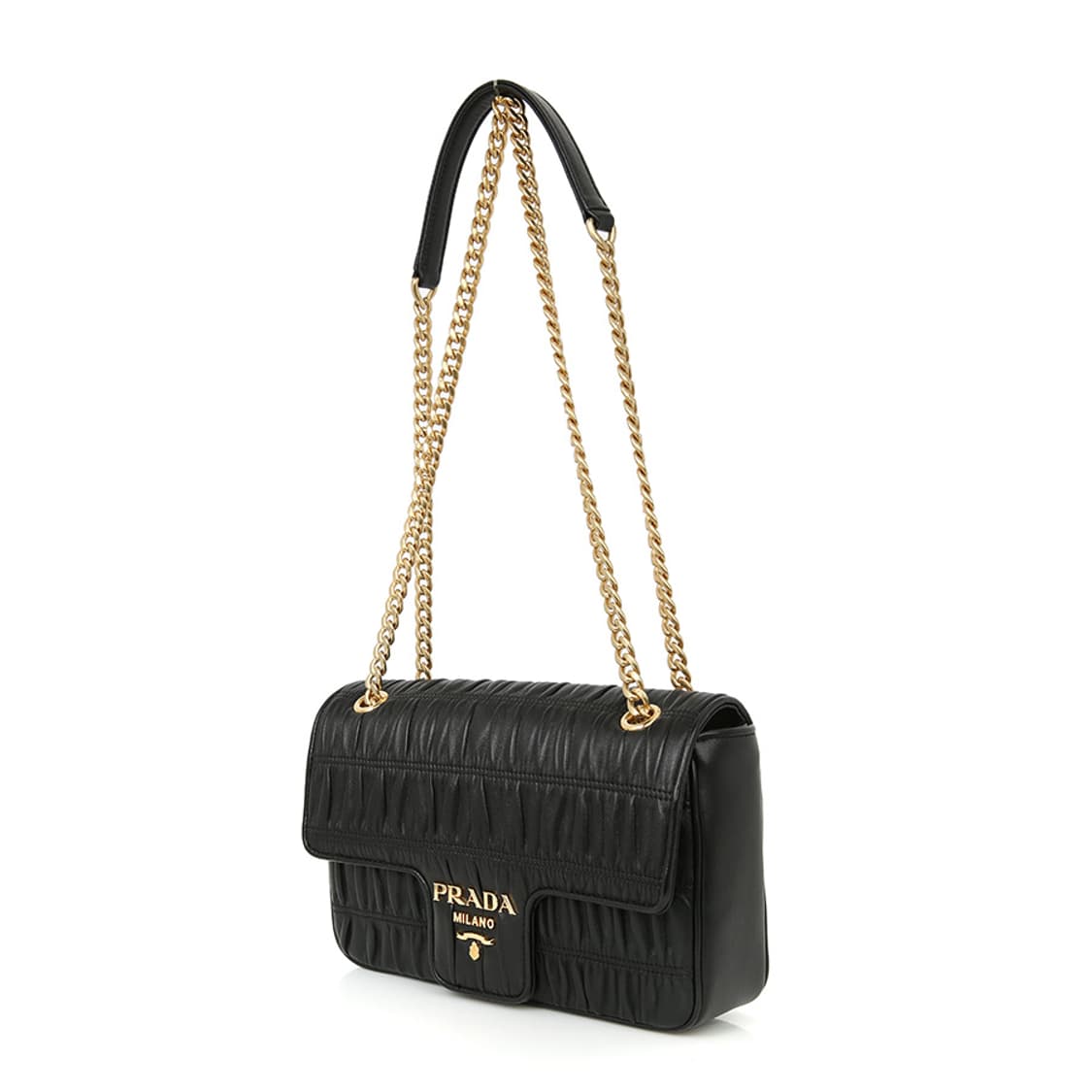 프라다 나파 고프레 체인 숄더백 블랙 플랩 크로스 1BD235 상품이미지2