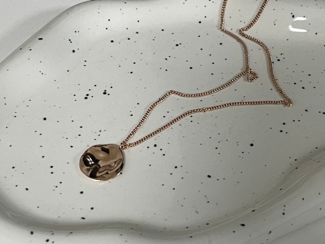 미착용 새제품) All 925실버 로즈골드 쭈글 팬던트 목걸이 체인59c 상품이미지2