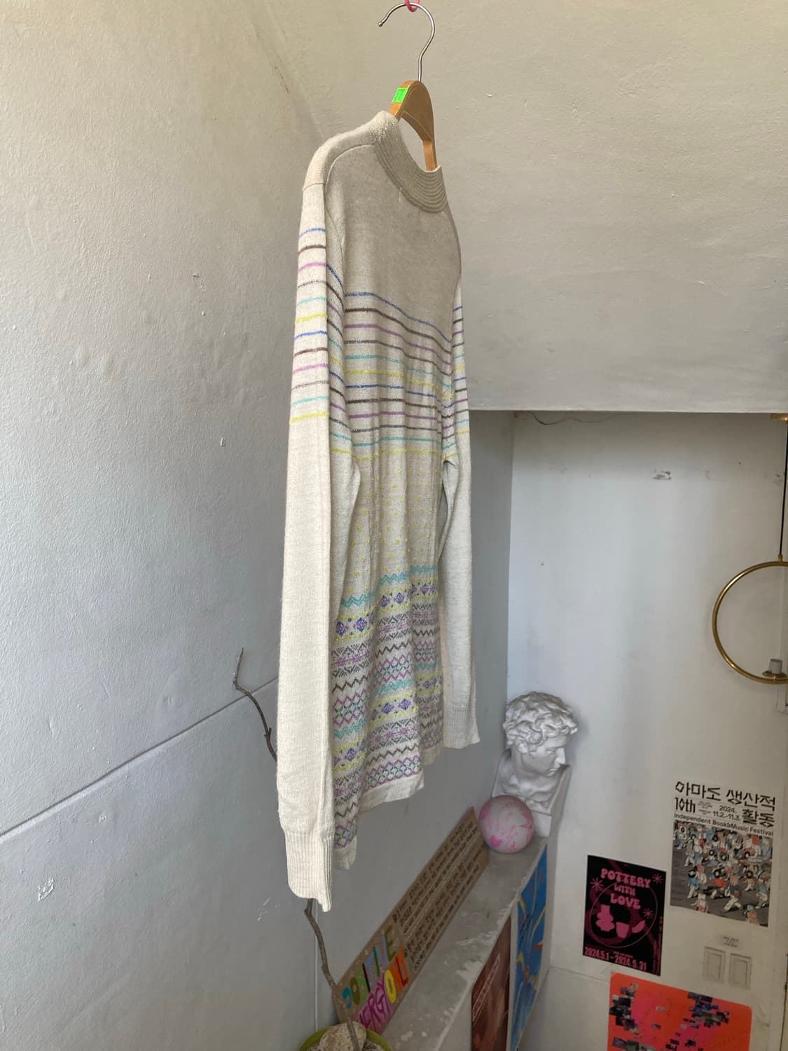 모리걸 울 패턴 니트 상품이미지7