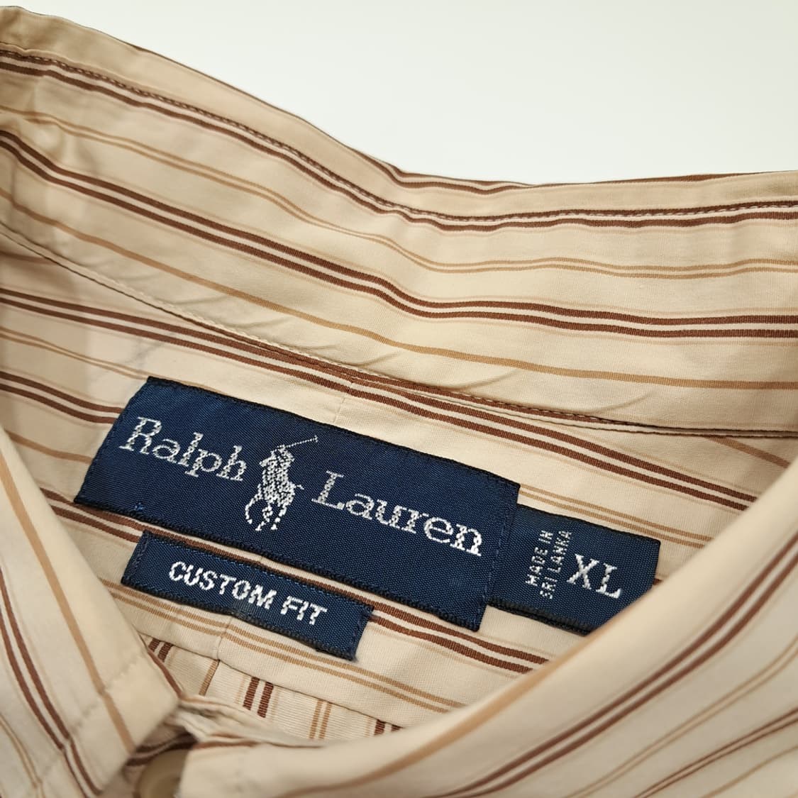 CK071 XL 폴로 00s 카푸치노 브라운 멀티 스트라이프 셔츠 남방 상품이미지3