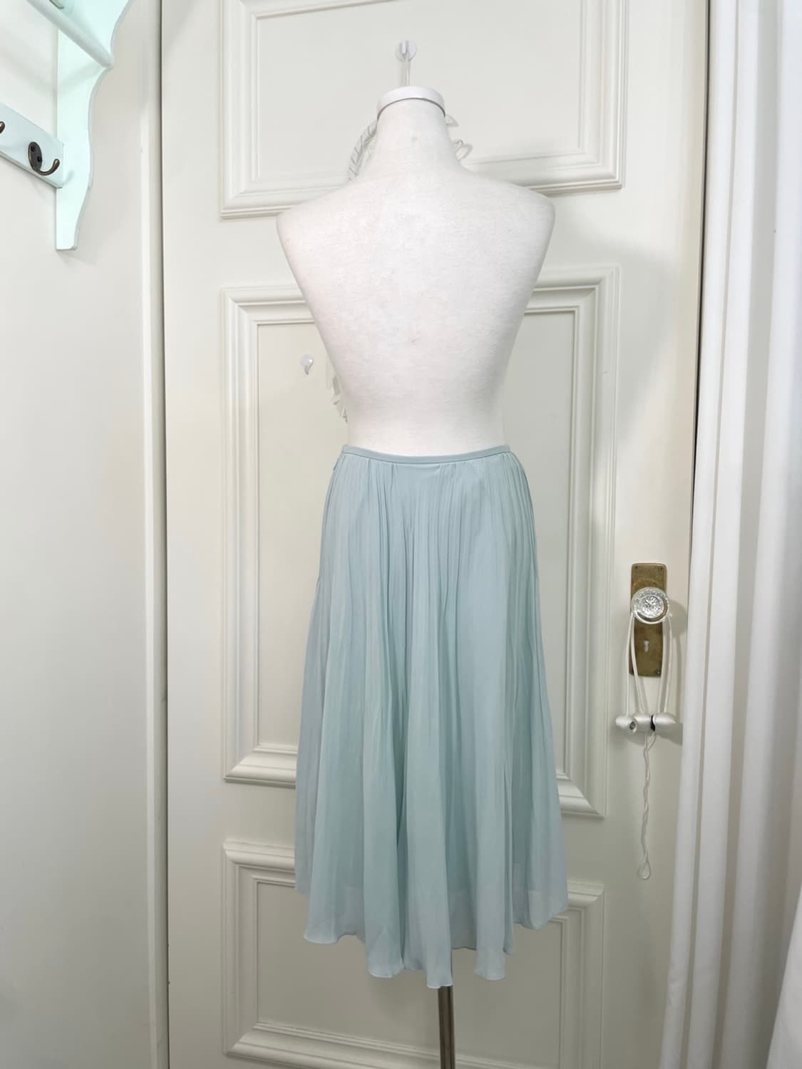 sheer mint pleats pure skirt(size-38) 상품이미지3