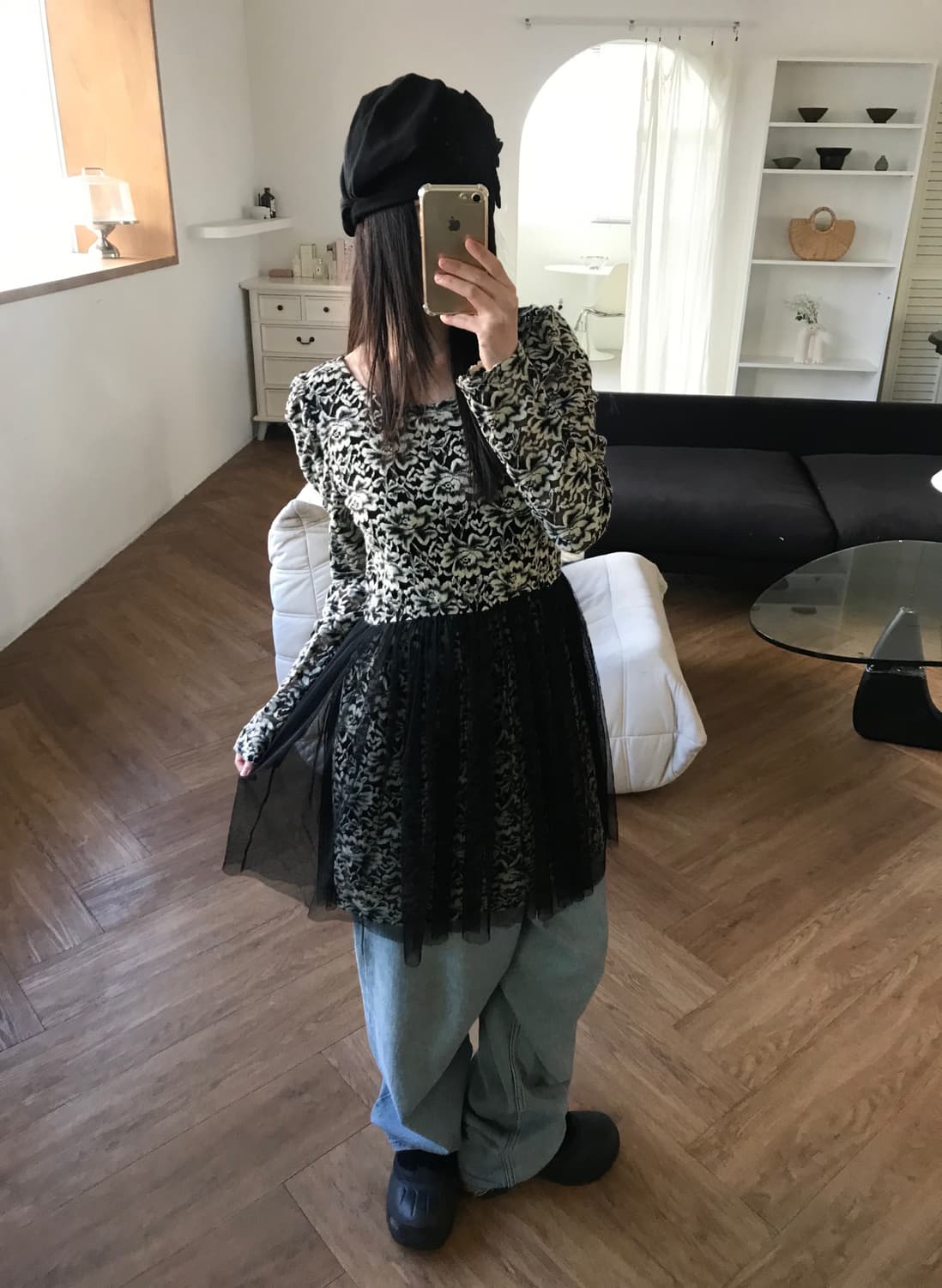 vintage pattern lace one-piece 상품이미지2