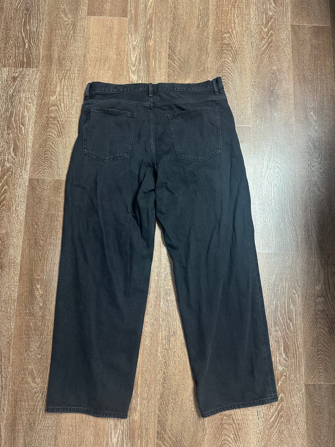 유니클로 와이드 스트레이트진 36 블랙  상품이미지2