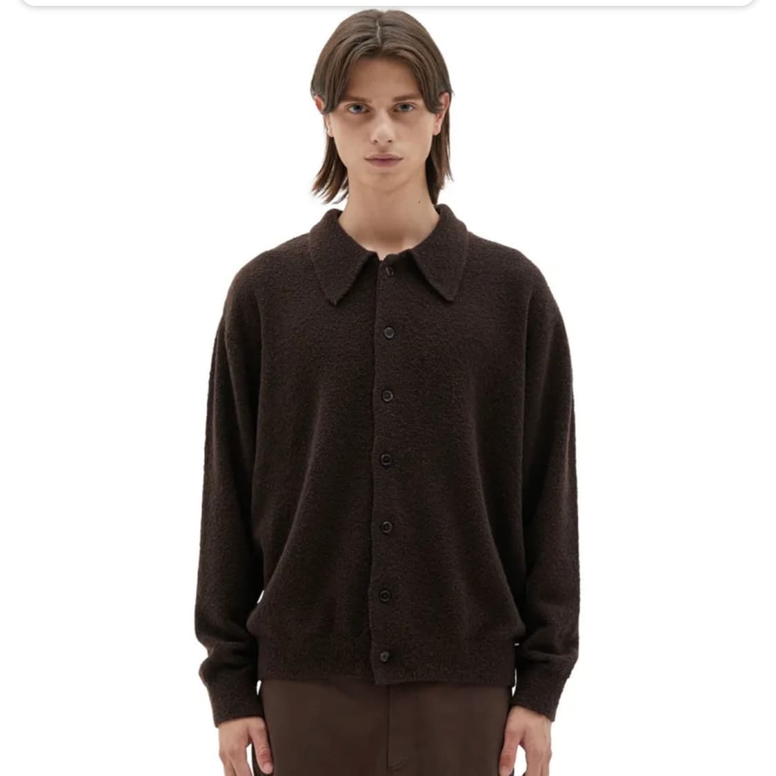 브라운야드 카라 가디건 다크브라운 3사이즈 상품이미지1