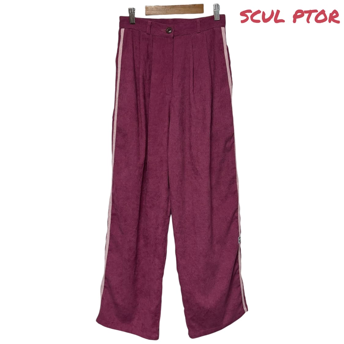 3832 스컬프터 핑크 하이웨스트 와이드팬츠 상품이미지1