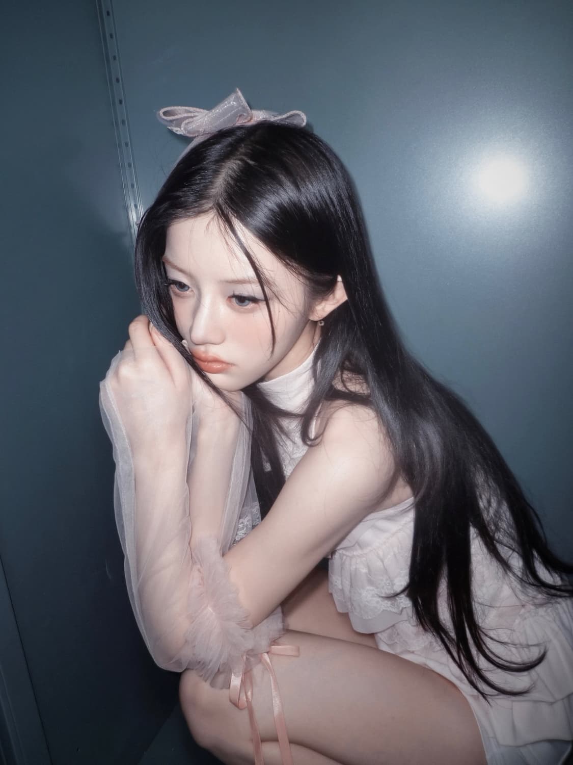 (민주착용) 랜드마인걸 레이스 탑 상품이미지1