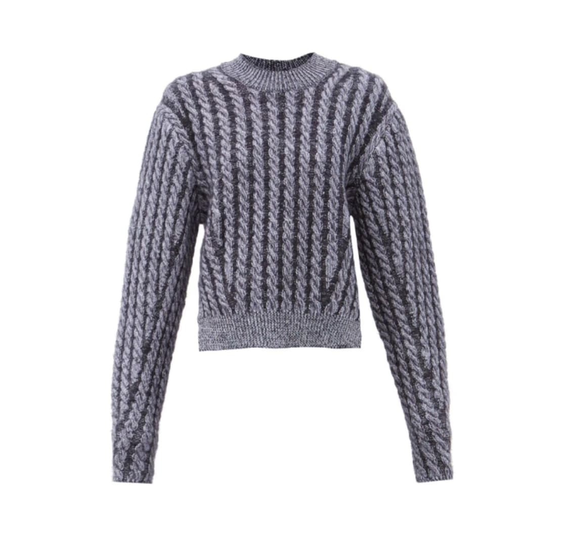 끌로에 정품 여성 청키 울 블랜드 케이블 스웨터 네이비 M 상품이미지2