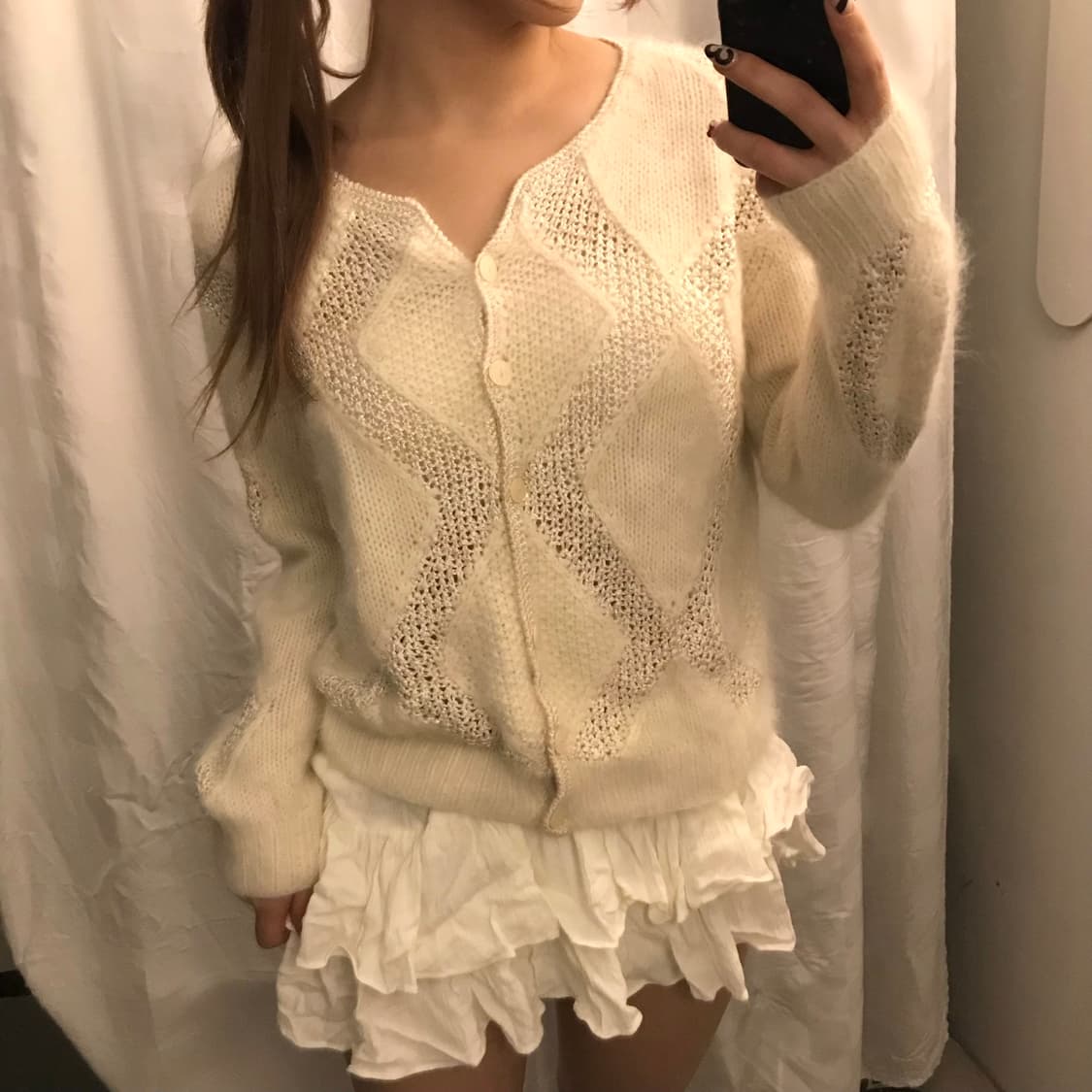 JPN Vintage 히메갸루 앙고라 니트 가디건 상품이미지1