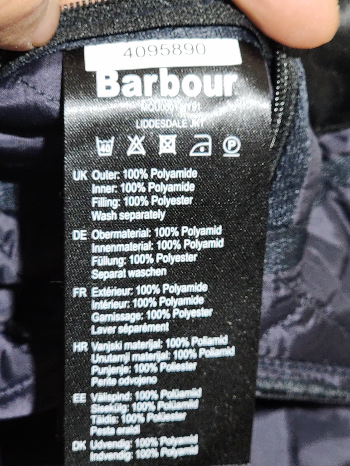 (L) 바버 퀼팅자켓 네이비 누빔점퍼 코듀로이 카라넥  상품이미지5