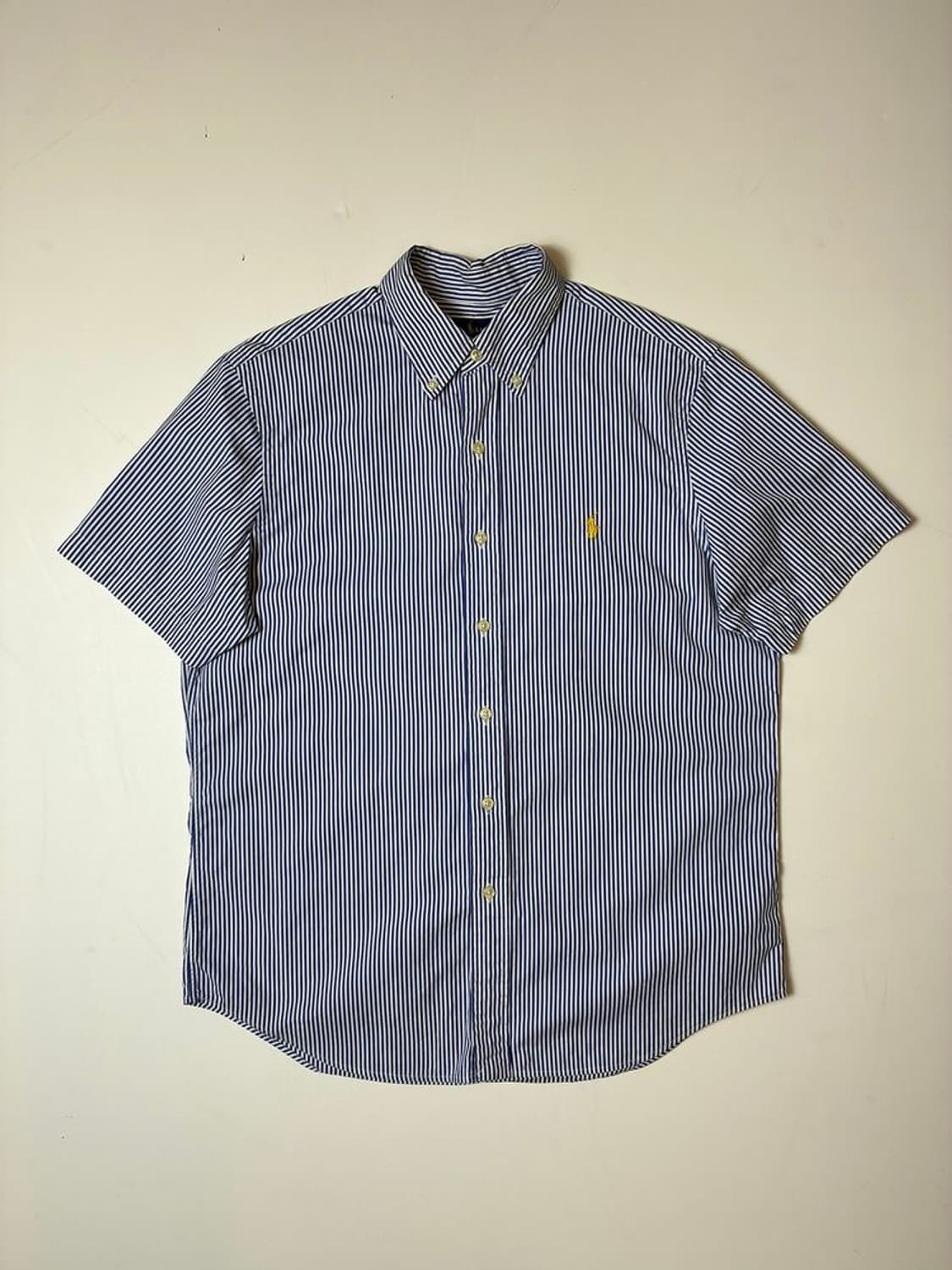 폴로 랄프로렌 옐로우 포니 스트라이프 반팔 셔츠 PN9669 상품이미지1