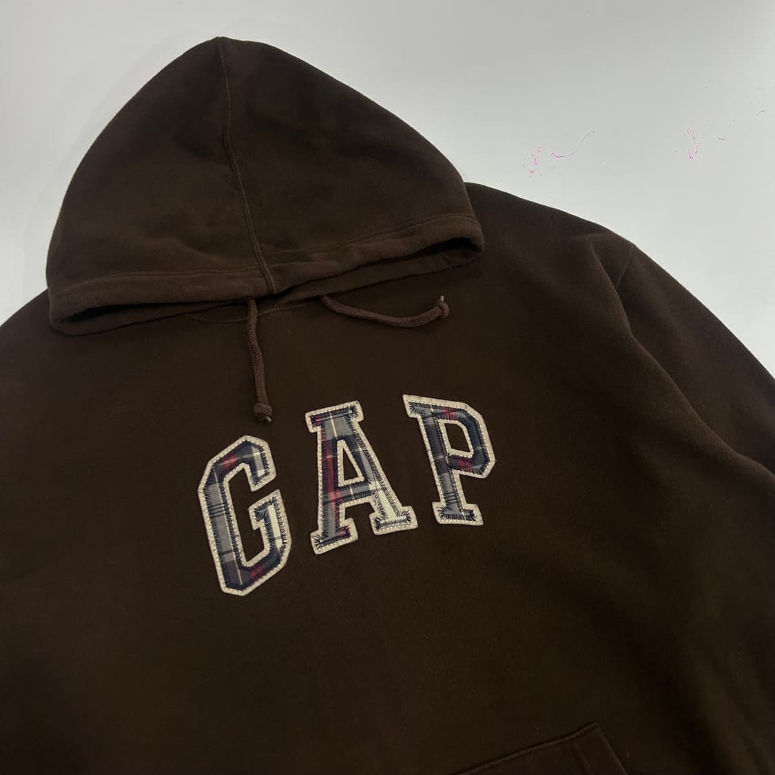 GAP 갭 체크로고 브라운 후드티 상품이미지4