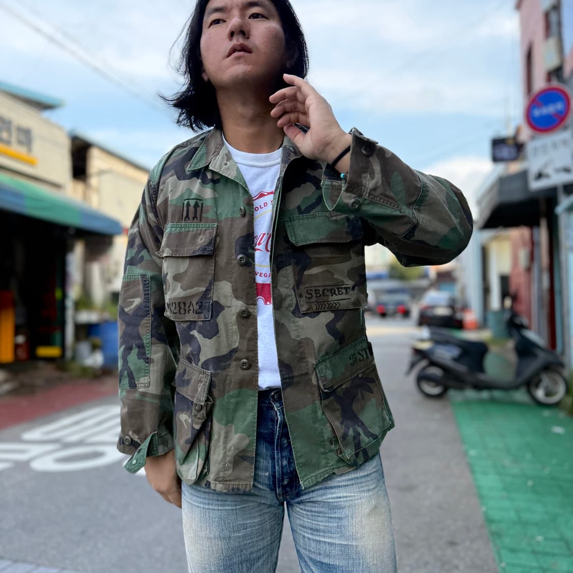 90‘s U.S Army 스텐실 시니어코드 우드랜드 BDU 자켓 S/R 상품이미지7