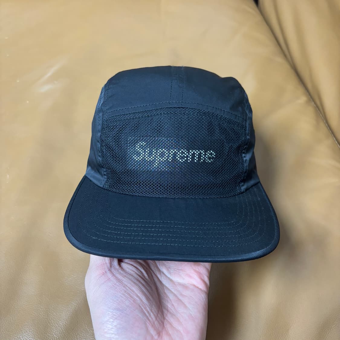 슈프림 캠프캡 모자 박스로고 프론트 메쉬 블랙 상품이미지2