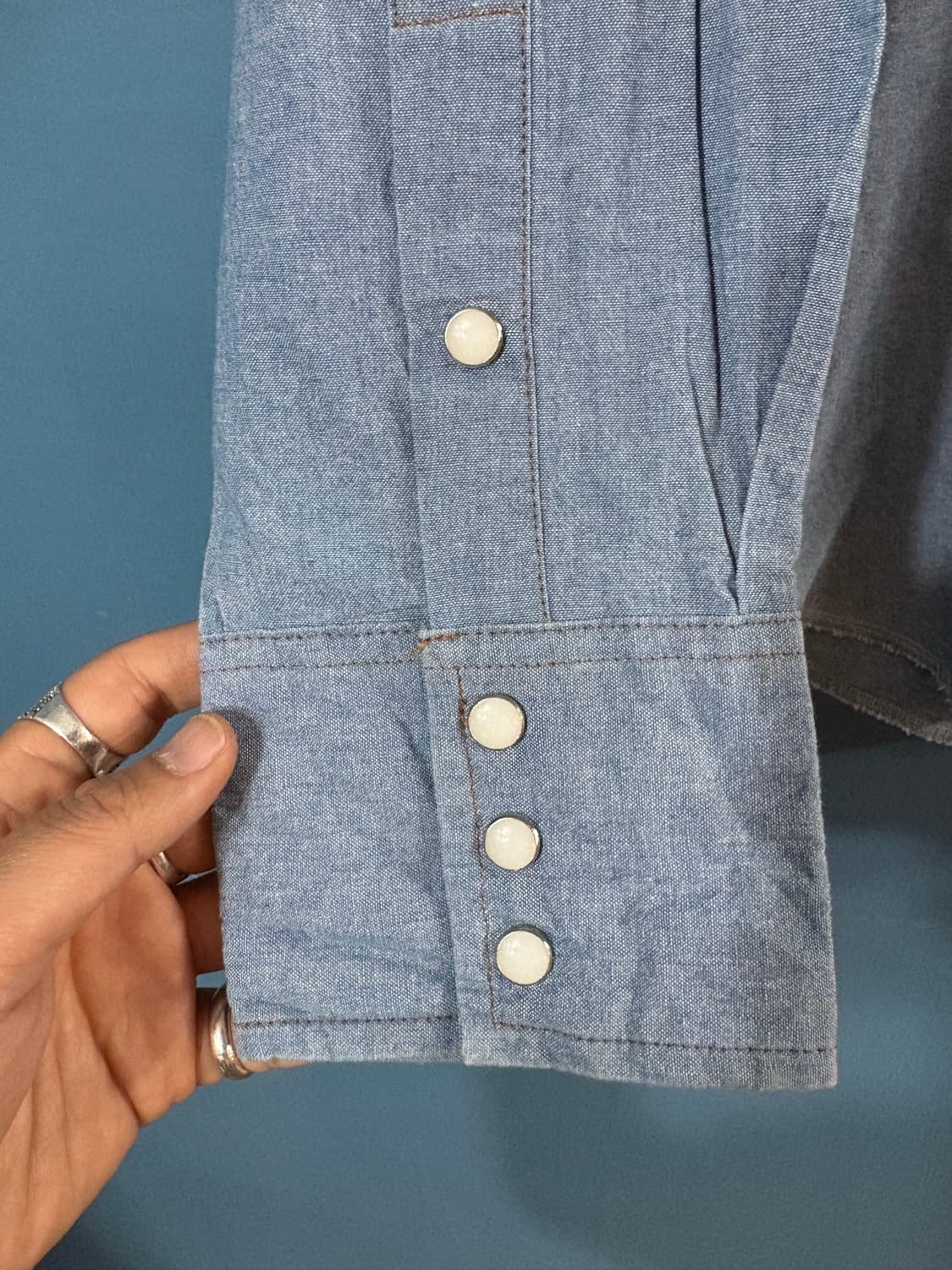00‘s Wrangler Denim Western Shirt. 상품이미지4