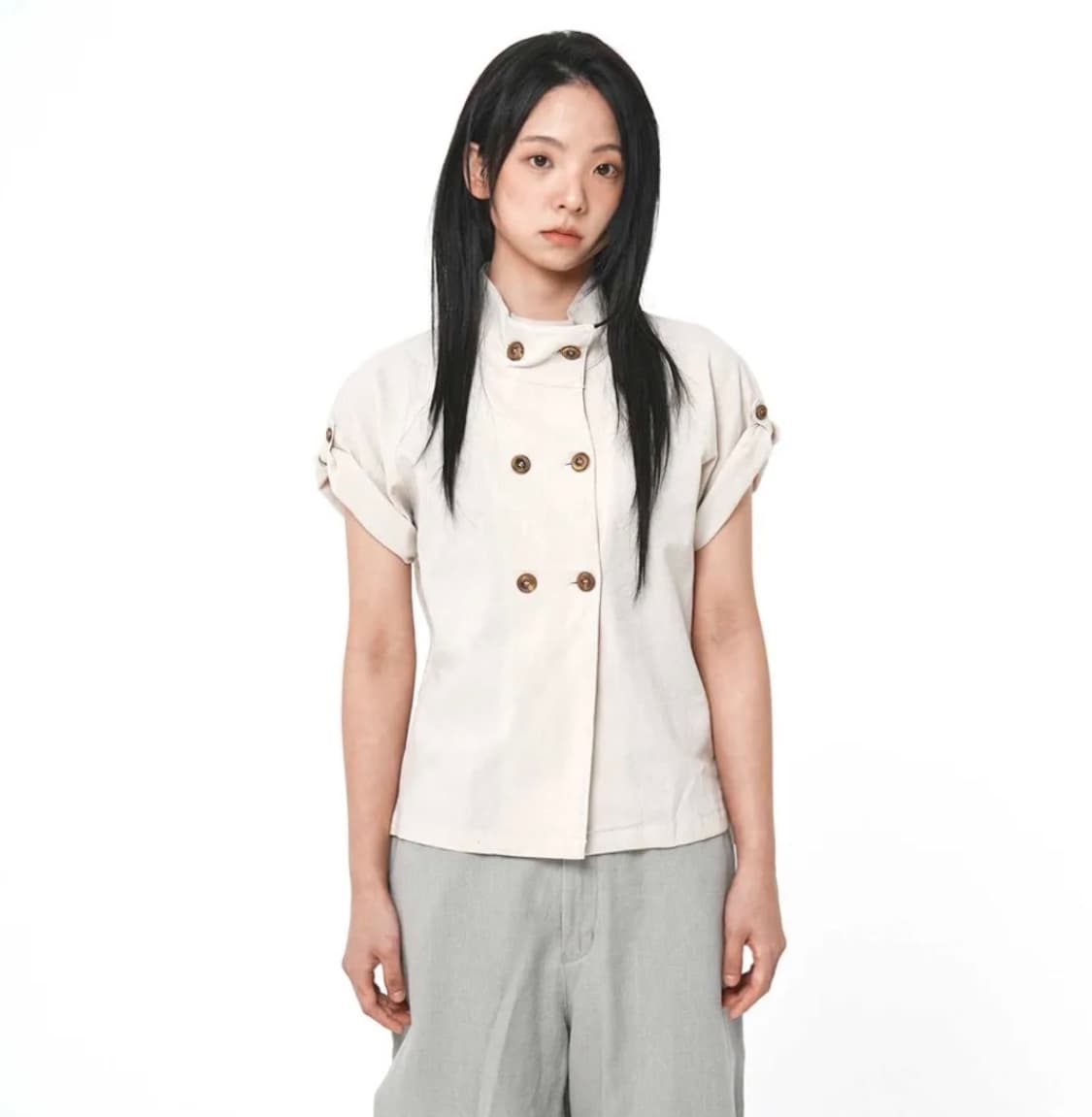 사파리스팟 Double Breasted Linen Half Shirt 상품이미지1