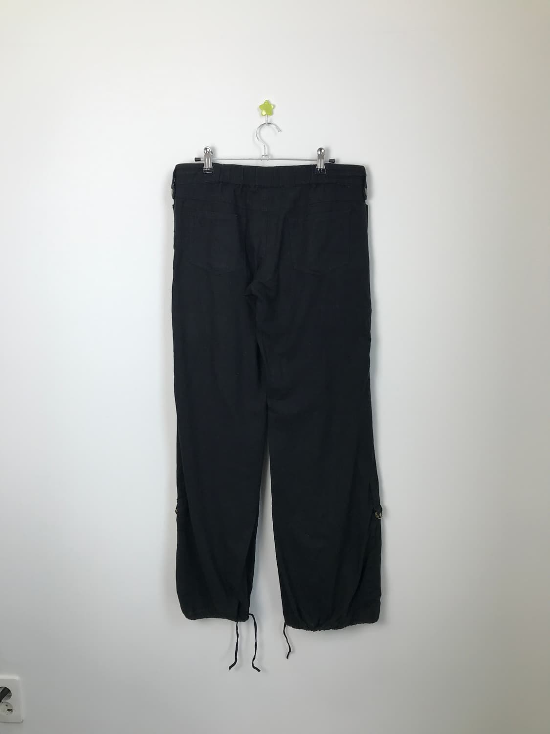 Jpn Y2K Black Linen Cargo Pants 상품이미지6