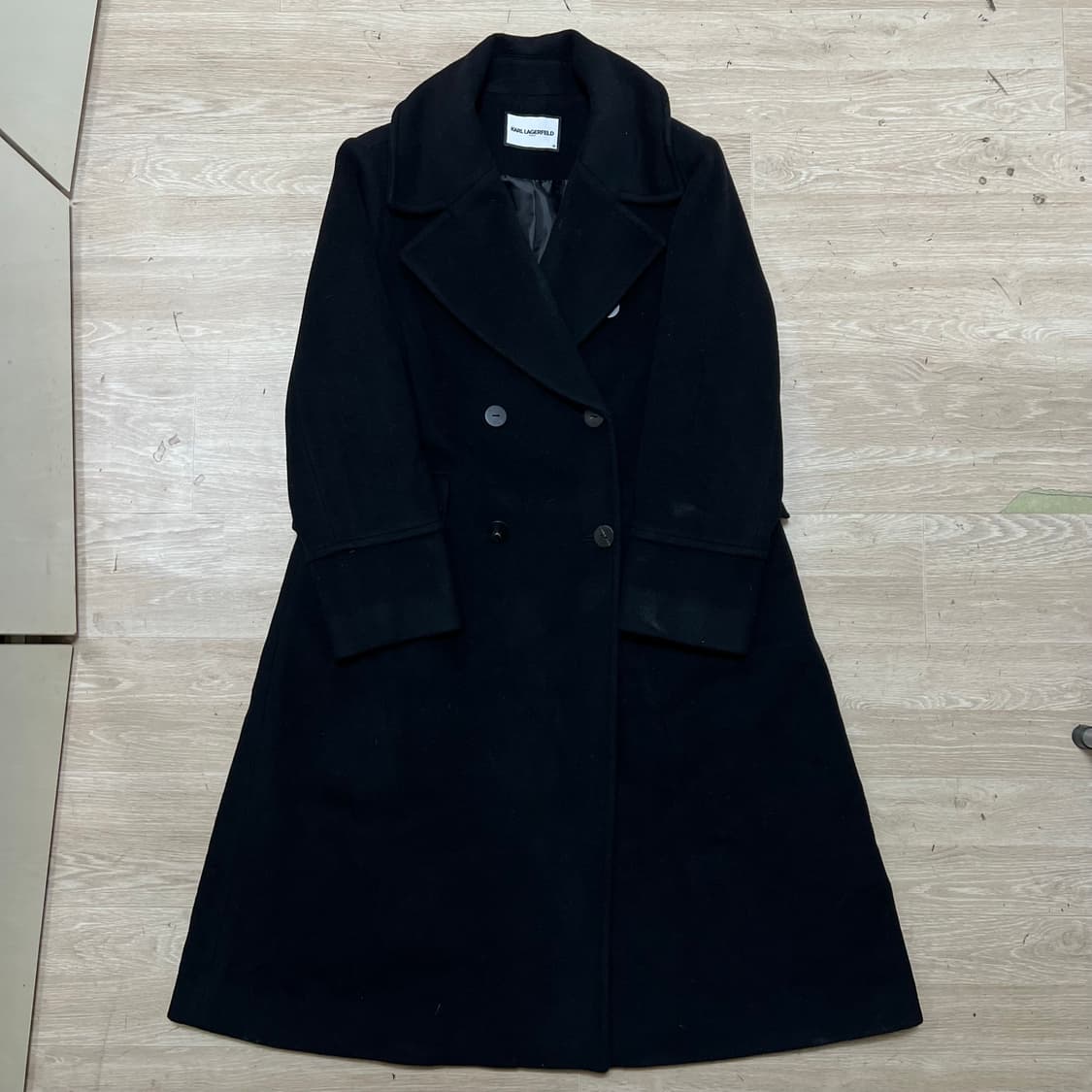 칼 라거펠트 여성 캐시미어 더블 롱코트 [블랙] L/100 상품이미지1
