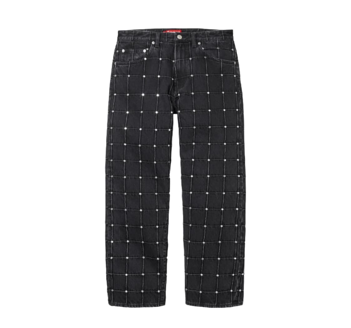 슈프림 스터디드 심 루즈 핏 진 블랙 32 상품이미지1