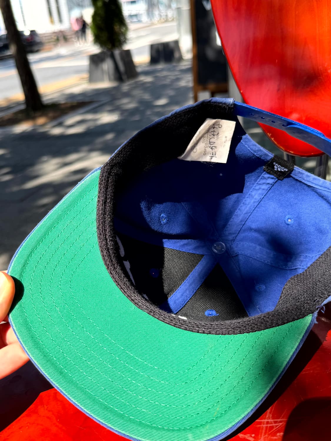 Adidas Blue & Green Logo Cap (OSFC) 상품이미지4