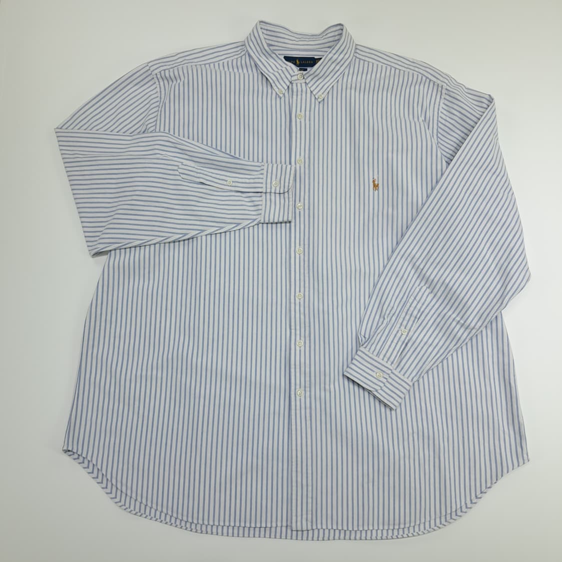 CN717 3XLT 폴로 랄프로렌 스카이블루 스트라이프 긴팔 셔츠 남방 상품이미지2