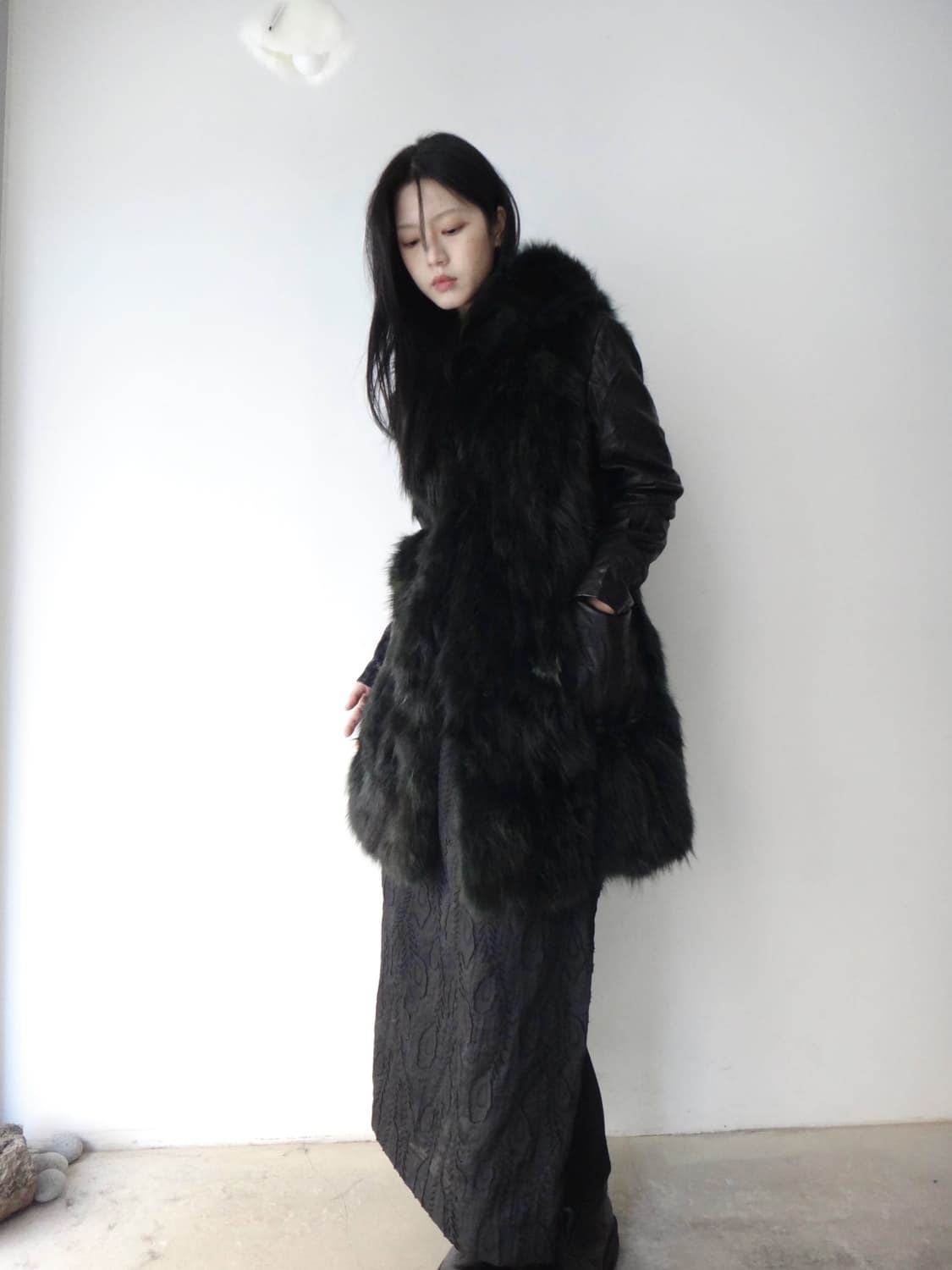 Lush chic fur leather jacket /퍼 레더 자켓 상품이미지1