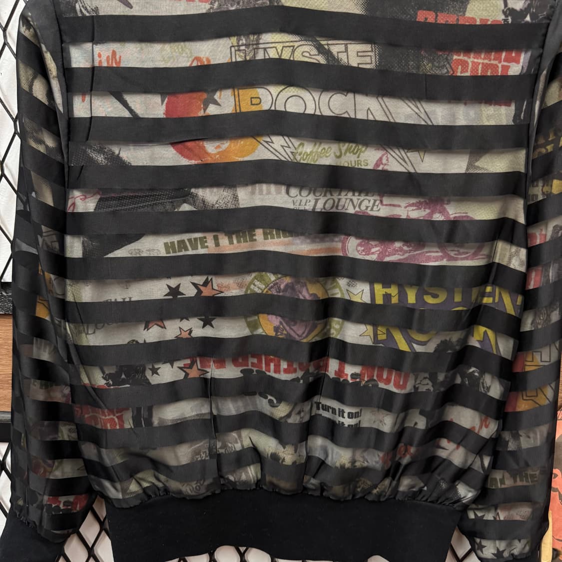 00s 히스테릭 글래머 그래픽 보머자켓 전후면 프린팅 포인트 블랙 상품이미지6