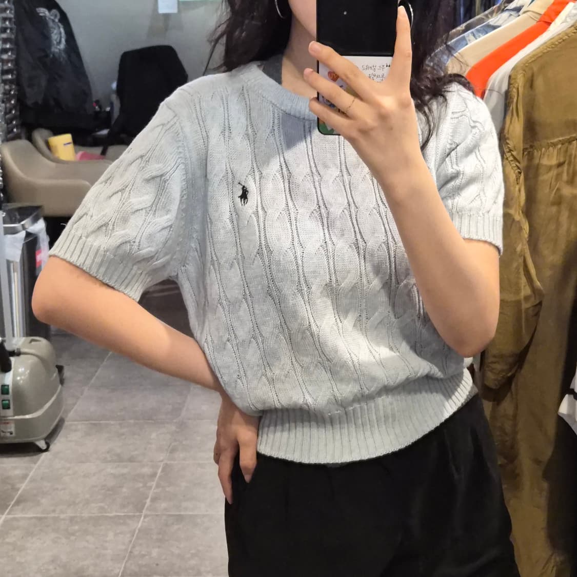 [NO.9] 폴로 꽈배기 반팔 니트 연하늘(연소라) 상품이미지2