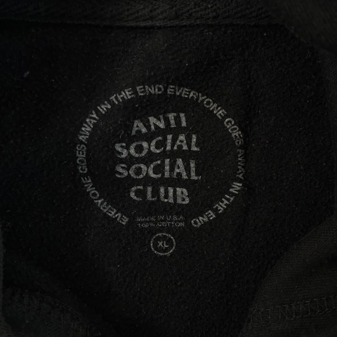 안티 소셜소셜 클럽 X 프라그먼트 블랙 후드티  상품이미지5