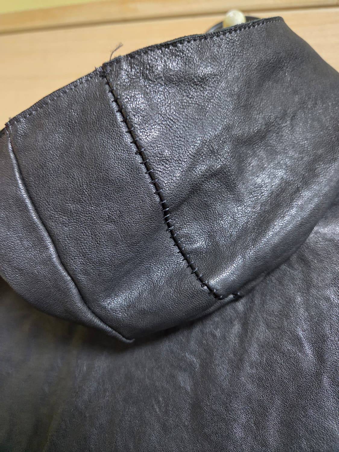 san263-1 수소봉제 후드 레더자켓 상품이미지6