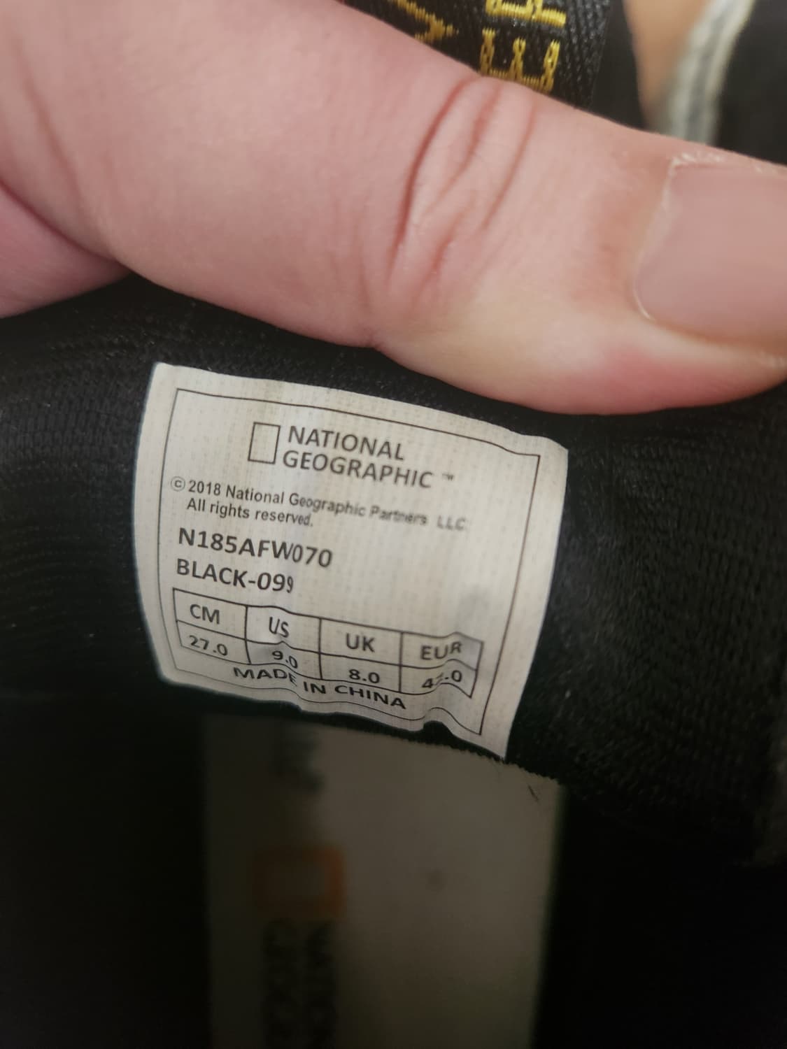 내셔널지오그래픽 블랙 하이탑 스니커즈 270 상품이미지4