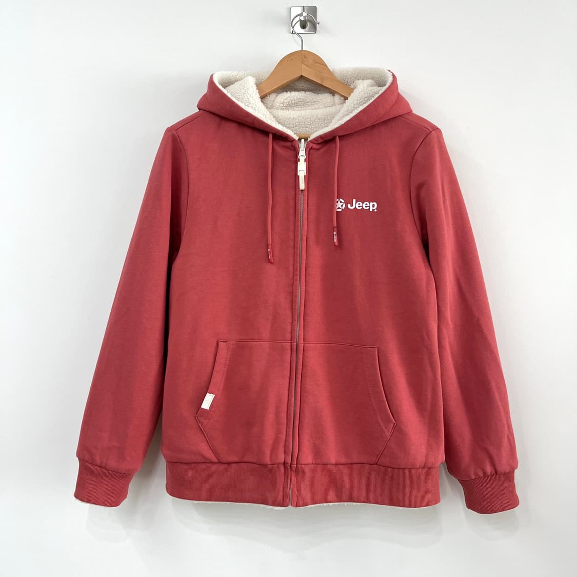 지프 리버시블 핑크 양털 뽀글이 양면 플리스 후드집업 상품이미지8