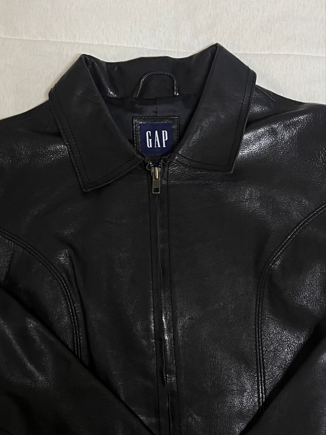 VINTAGE GAP SLIM LEATHER JACKET 상품이미지4
