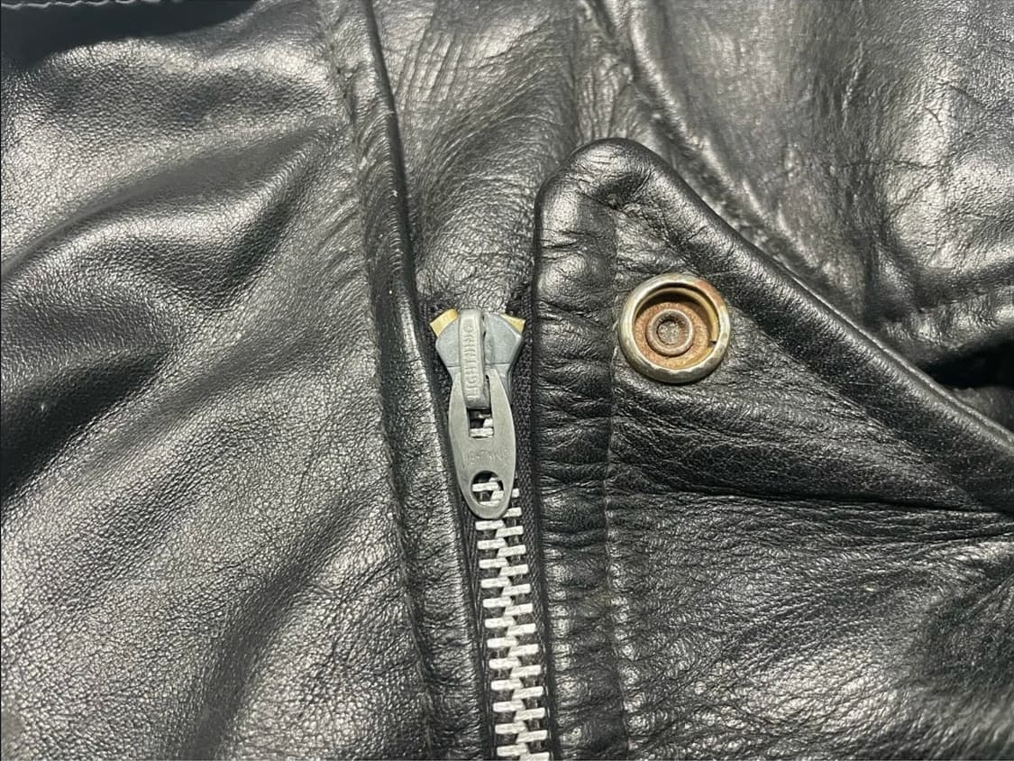 60s 빈티지 브리티쉬 d포켓 모터사이클 라이더 레더 자켓 스컬체인 상품이미지5