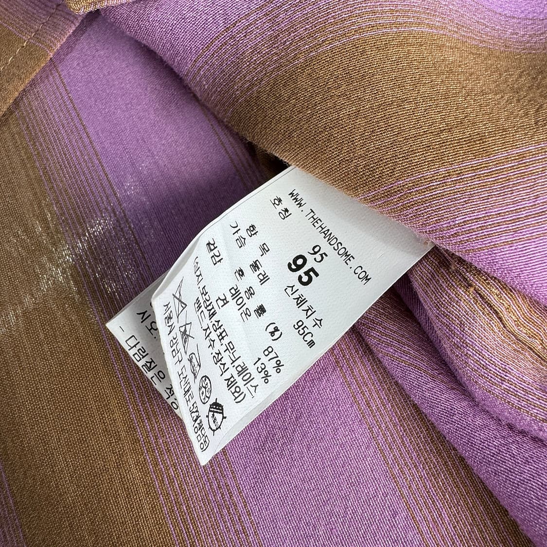 타임옴므 23 바이올렛 스트라이프 반팔 셔츠 상품이미지4