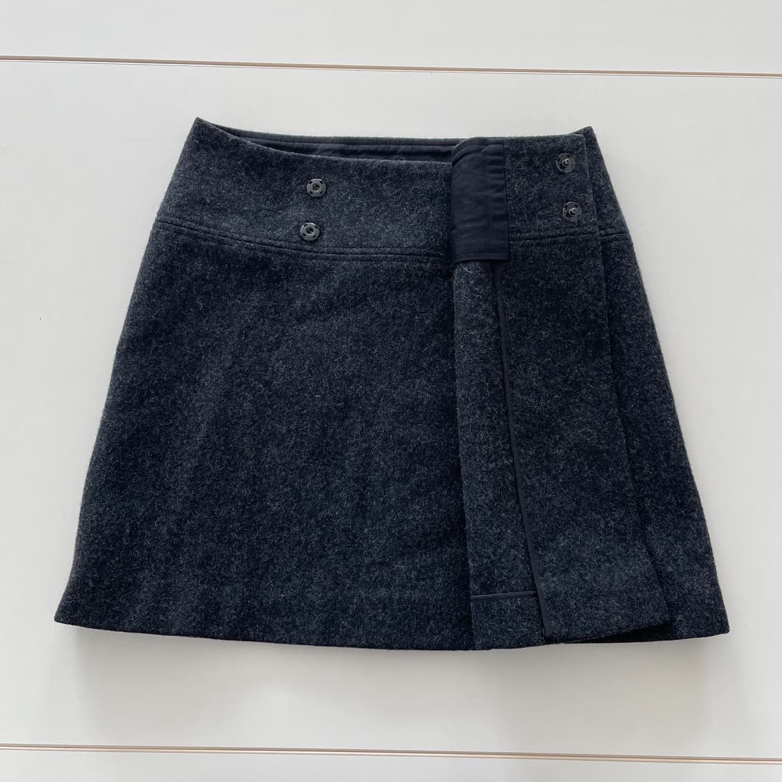 요지야마모토 그레이 울 랩 스커트 상품이미지2