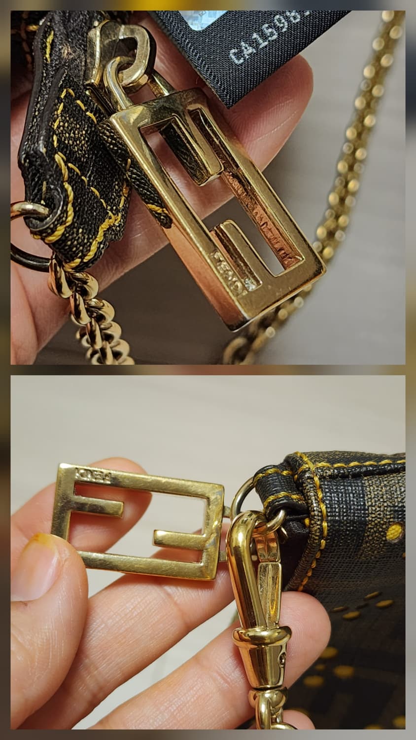 정품 펜디 미니 바게트 체인 숄더백 상품이미지5