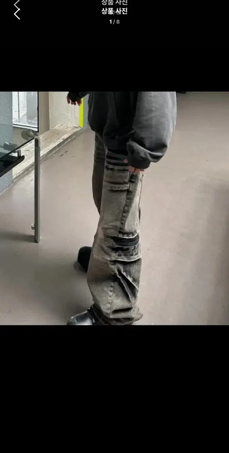 L ) 엠보 크랙 워싱 데님팬츠 상품이미지1