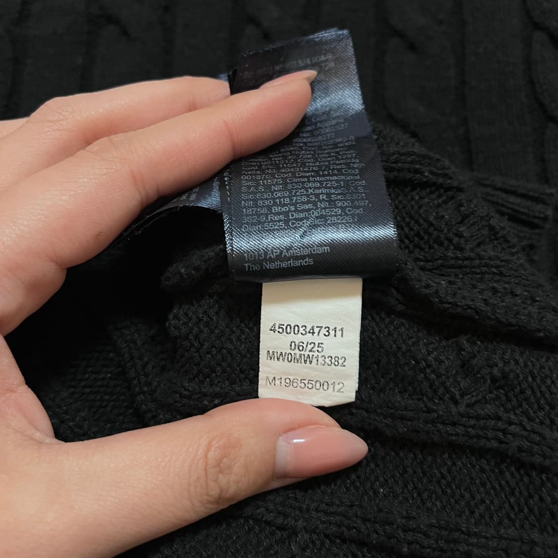 [정품] 타미 블랙 꽈배기 라운드 니트 [ M ] 상품이미지5