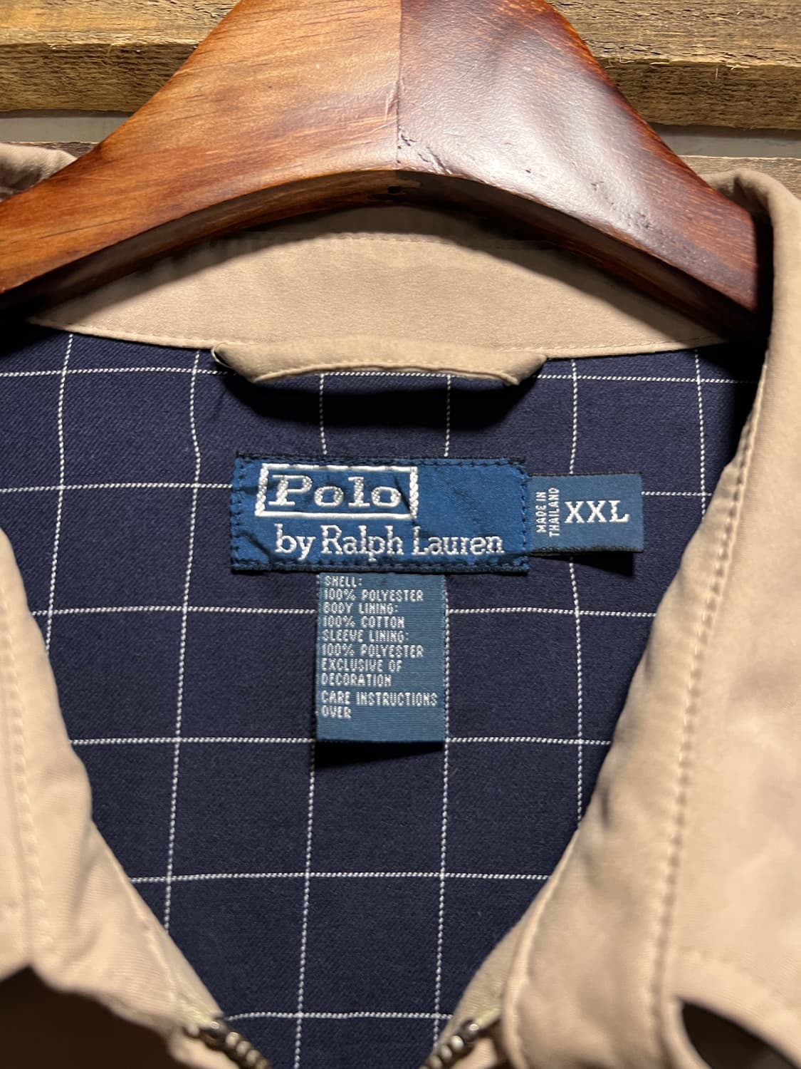 [2XL]폴로 랄프로렌 체크 라이닝 베이지 드리즐러 자켓 상품이미지2
