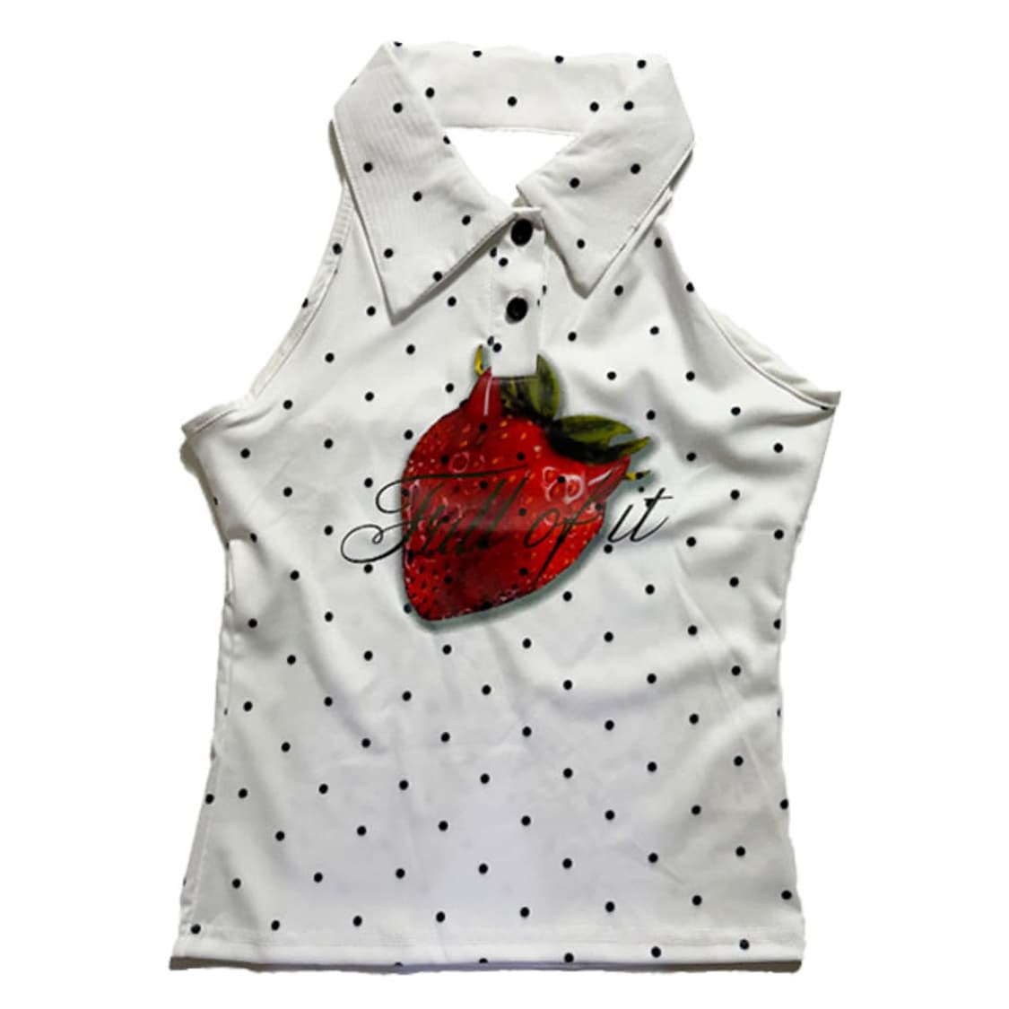 새상품 도트 딸기 홀터넥 나시 상품이미지1