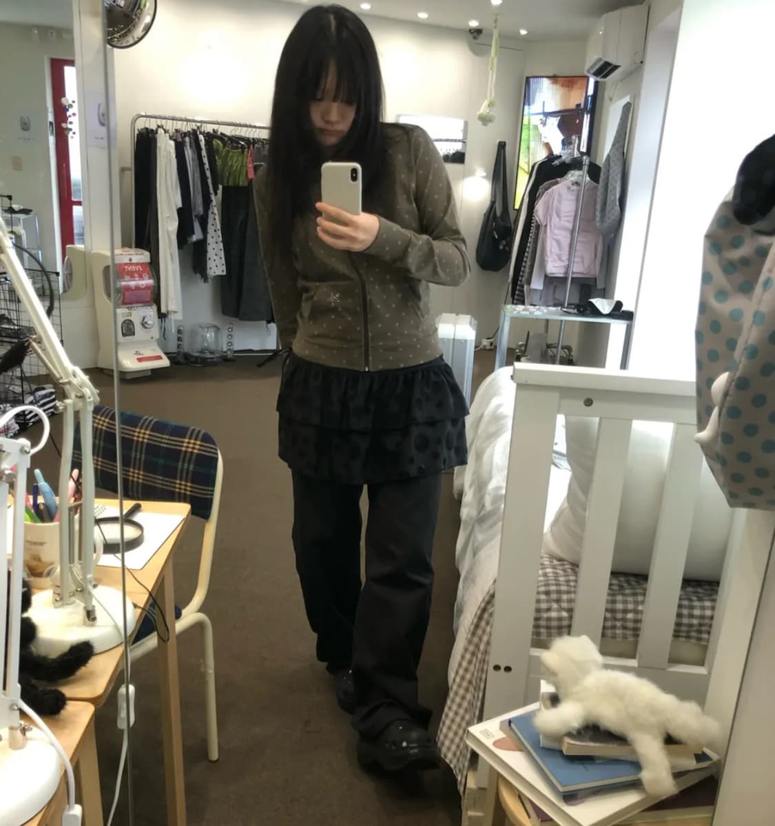 잇자바이브 DOT SYMBOL ZIP UP - KHAKI FREE 상품이미지4