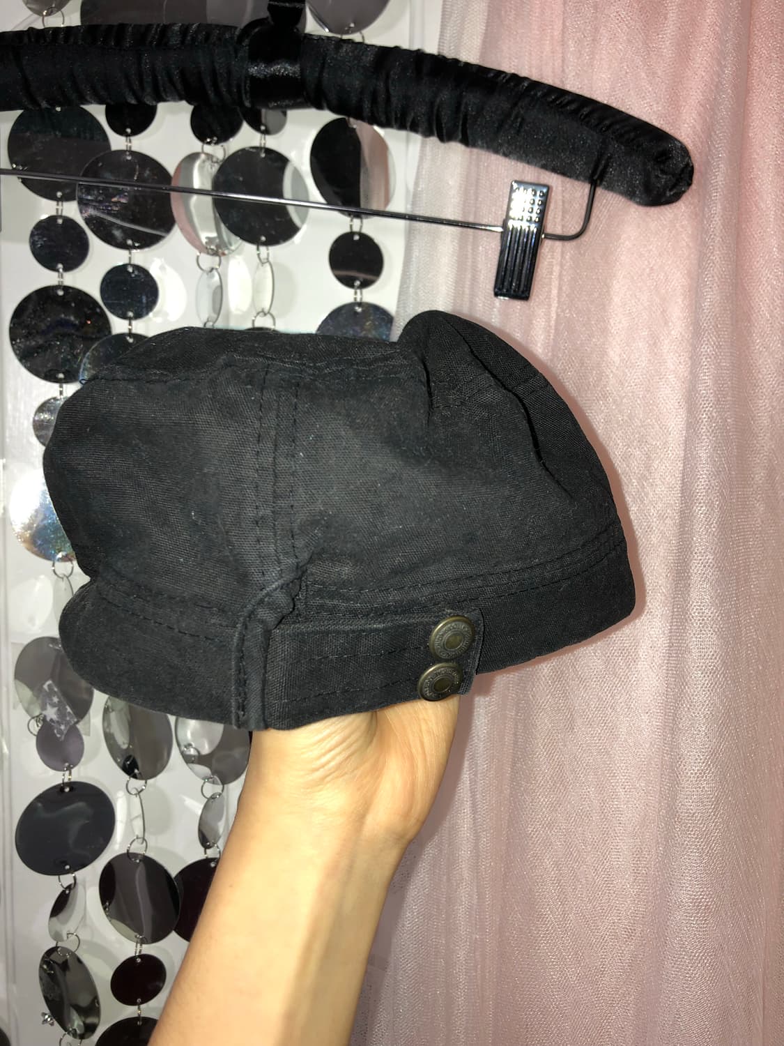 Black y2k cubic cap 상품이미지2