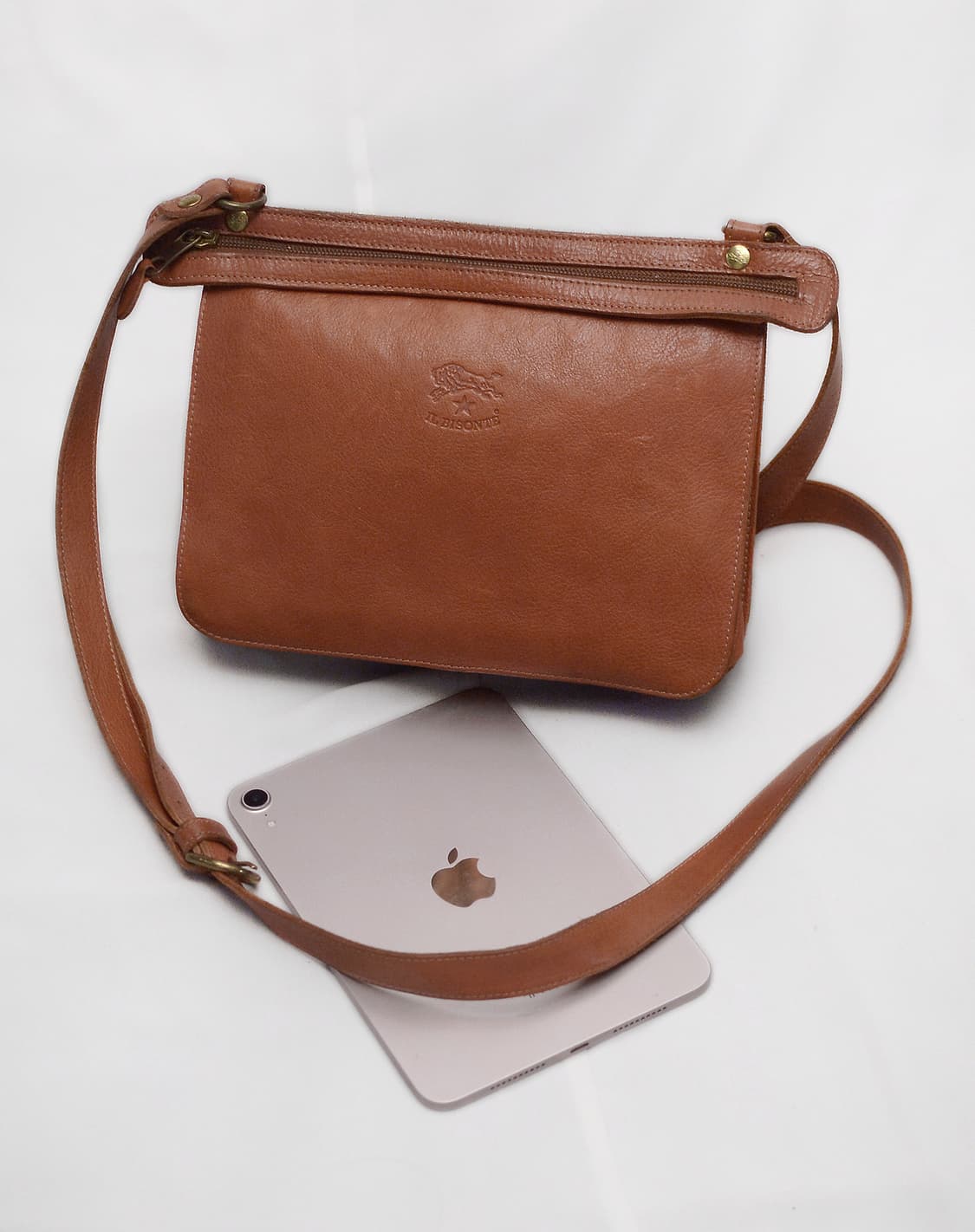 일비종떼 로니 더블 지퍼 트리오 포켓 가죽 숄더.크로스백 상품이미지2