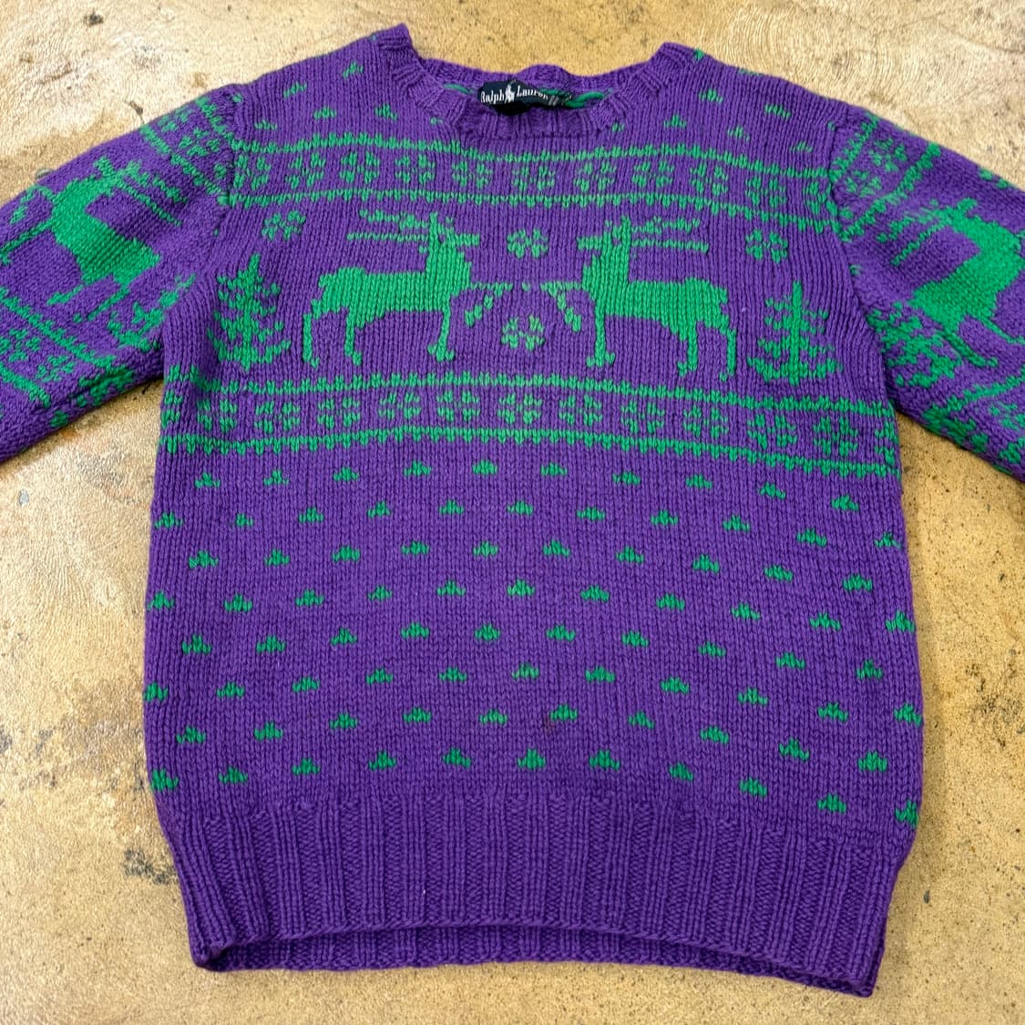 폴로 랄프로렌 퍼플 그린 빈티지 니트  상품이미지3