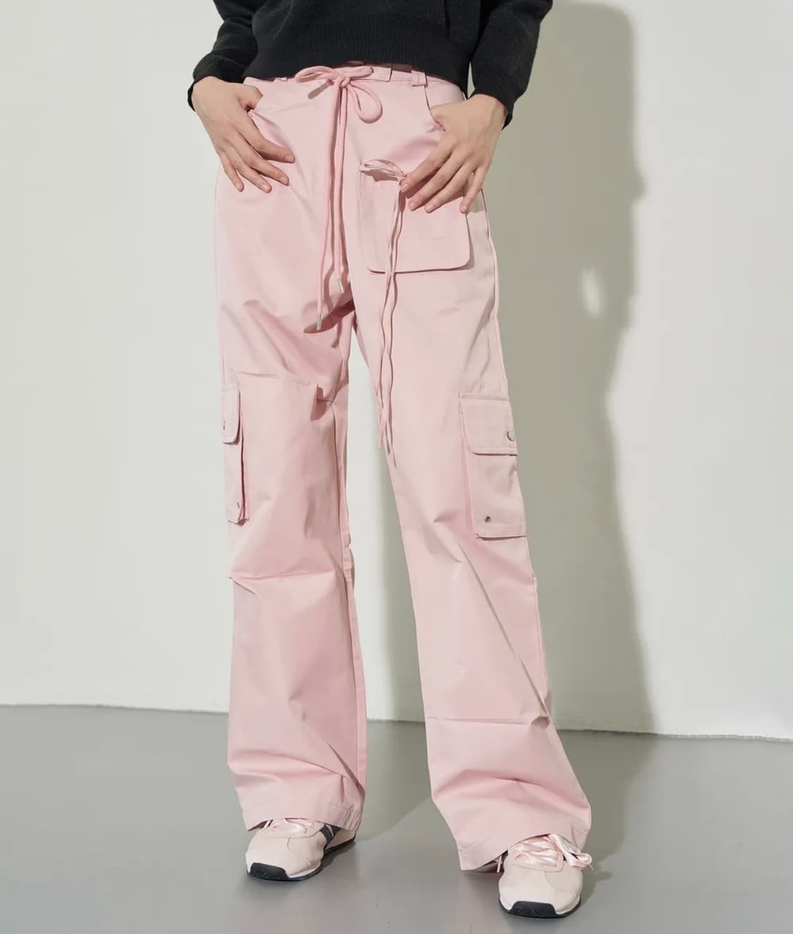 일리고 스트링 카고 밴딩 팬츠 핑크 M 상품이미지1