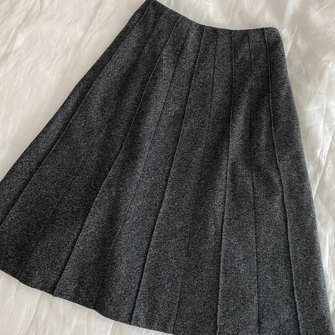 빈티지 사이드 버튼 미디 스커트 / 그레이 상품이미지4
