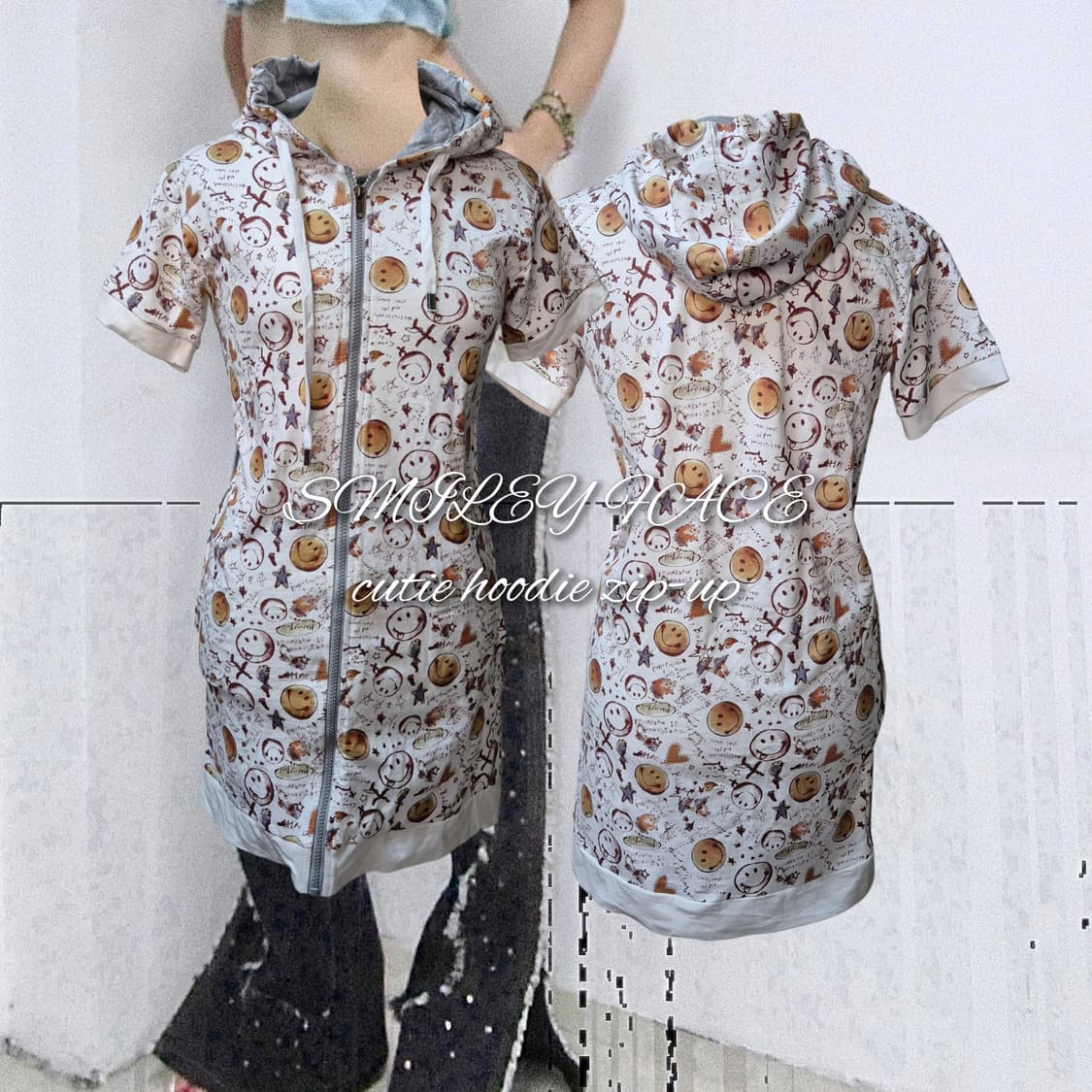 SMILEY FACE cutie hoodie zip-up 상품이미지1