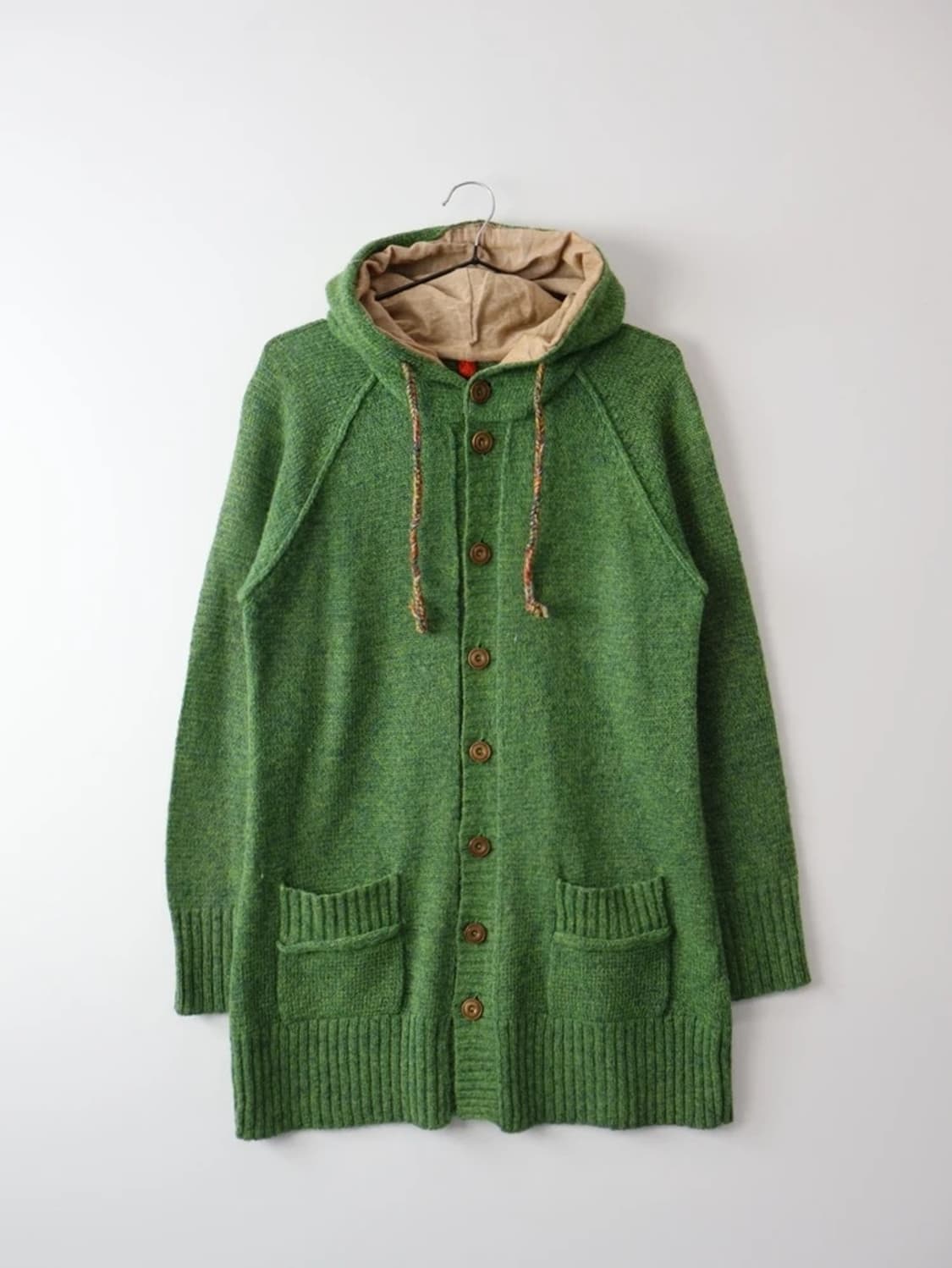 Cube Sugar Green Wool Hooded Knit Cardig 상품이미지4
