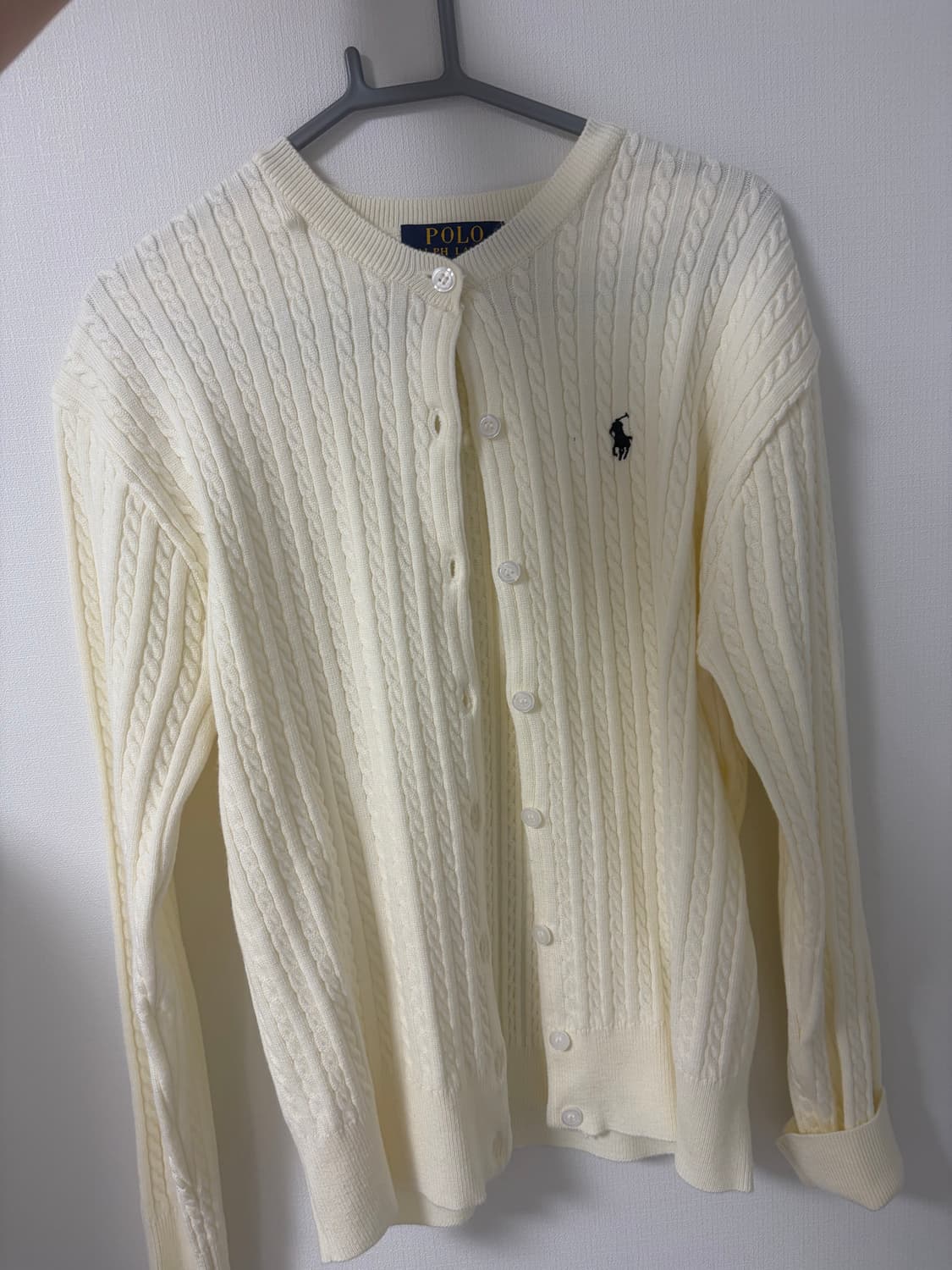 폴로 케이블 니트 가디건 아이보리 상품이미지1