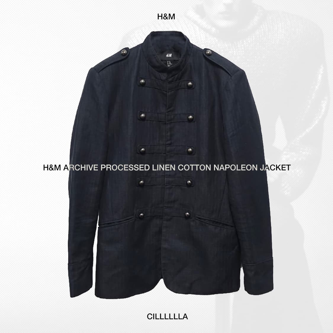 [48] H&M 에이치엔엠 아카이브 가공 린넨코튼 나폴레옹 자켓 상품이미지1